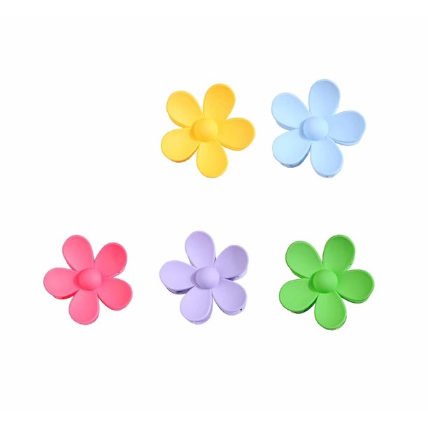 Pinzas para el cabello con forma de flor, accesorios para peinar el cabello para mujeres y niñas de cabello medio grueso (5 unidades)