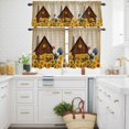 thumbnail image 3 of Rustic Kitchen Curtains Valances and Tiers Set of 3 Farmhouse Barn Chicken Sunflowers Flowers Retro Letter Tier Curtains and Valance with Rod Pocket for Small Windows, 27.5"x24", 3 of 9