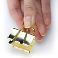 thumbnail image 5 of Officemate Assorted Size Binder Clips, 6 Medium, 12 Small & 12 Mini Binder Clips, Full Metal with Gold Tone Finish, Includes Reusable Tub, 30-Count, 5 of 10