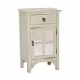 thumbnail image 2 of heather ann creations single door/drawer wooden cabinet with 4 square mirrored inserts, 30" x 18", woodgrain, 2 of 6
