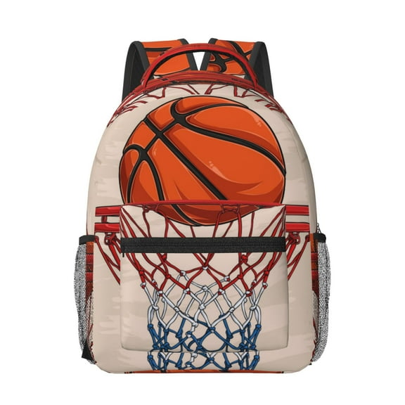 Yiaed Basketball Shot Print School Backpack College Backpack Daypacks for Students High School Spacious and Durable Daypack for Work and Travel-One Size