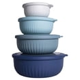 thumbnail image 2 of Prep Bowls with Lids- Wide and Deep Nesting Plastic Small Mixing Bowl Set with Lids, 4 Piece Set - Wide Bowls, Blue, 2 of 5