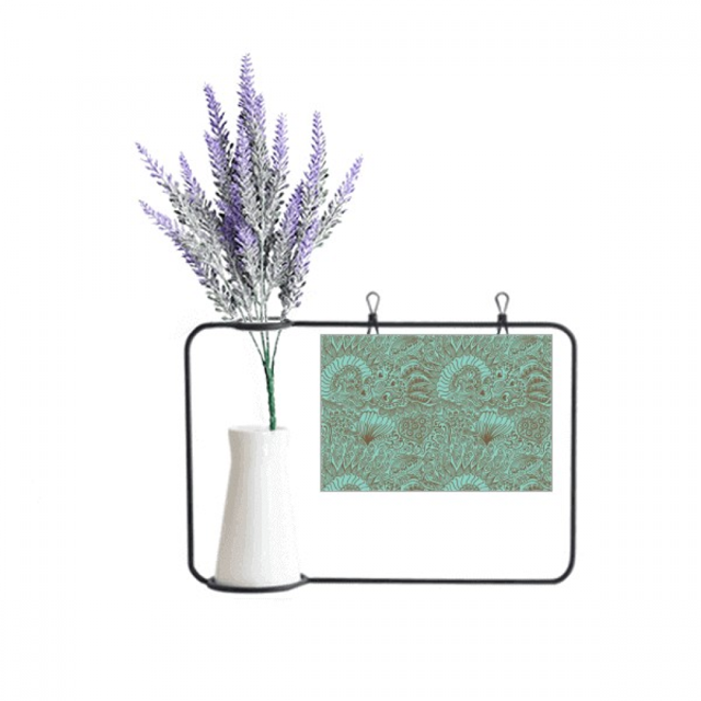Line Drawing Blue Fishes s Artificial Lavender Flower Vase Bottle Card