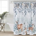 thumbnail image 4 of Fabric Shower Curtain, Winter Christmas Snowflakes Xmas Tree Elk Pine Blue Leaf Bathroom Curtain with 12 Hooks Waterproof No Bad Odor Machine Washable Bath Curtains for Bathroom, Spa Room, 66"x72", 4 of 6