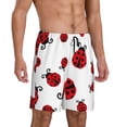 thumbnail image 2 of Gaeub Fly Flying Ladybug Print Men's Short Pajama Pants, Sleep Shorts, Household Pants, Casual Pants with Pockets-X-Large, 2 of 6
