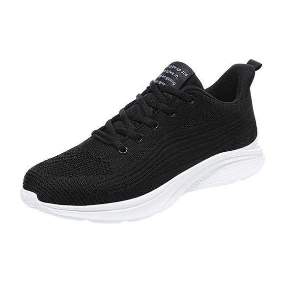 AUDeals Men’s Non Slip Light Gym Workout Athletic Walking Shoes Casual Knit Mesh Shoes Lightweight Breathable Sneaker (Beige, 10.5)