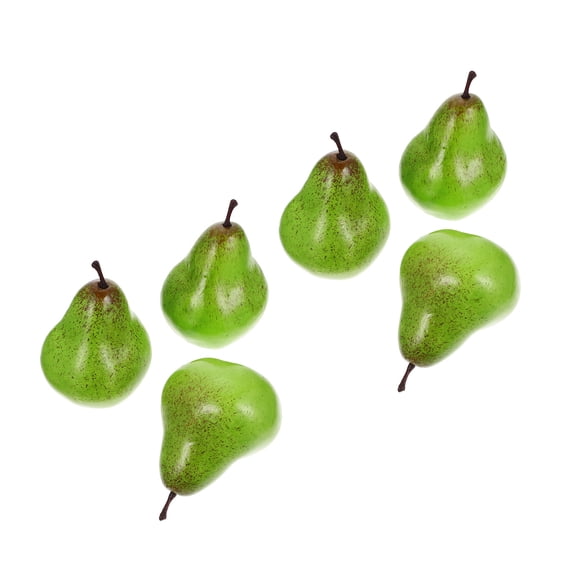ADDHAT Fruit Model Adorable Pear Shape Lifelike Decorations For Kitchen 6Pcs 4.3X3.1X3.1In
