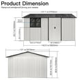 thumbnail image 5 of Metal garden sheds 12ftx10ft outdoor storage sheds white+black with window with sliding door, 5 of 6