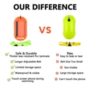 Adoreal Swim Buoy -Waterproof Visible Storage Space, Swim Safety Float w/Adjustable Waist Belt for Open Water Swimmers -Be Bright, Be Safer