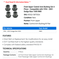 thumbnail image 2 of Front Upper Control Arm Bushing Set 4 Piece - Compatible with 1994 - 2001 Dodge Ram 1500 RWD 1995 1996 1997 1998 1999 2000, 2 of 2