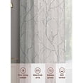 thumbnail image 6 of Grey Branches Sheer Curtains 96 Inch Length 2 Panels Set, Vintage Art Farmhouse Voile Window Treatment Semi Sheer Long Curtains Drapes for Bedroom/Living Room/Kitchen 52"x96"x2, 6 of 7