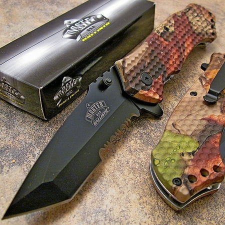 Master FALL CAMO Tanto Spring Assisted Opening Hunting Pocket Folding Knife (Best Folding Saw For Hunting)