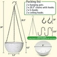 thumbnail image 2 of Fabulas 2 Pack Hanging Planter Pots for Plants Outdoor Indoor, 9 inch Hanging Plant Pot Plastic Flower Pots with Drainage Holes Ceiling Hooks, 2 of 5