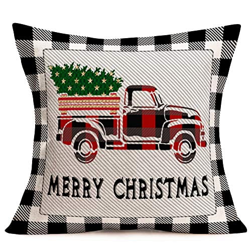 Classic Plaid Linen Plain Cushion Cover for Sofa Home Decoration Pillow Cases Vy