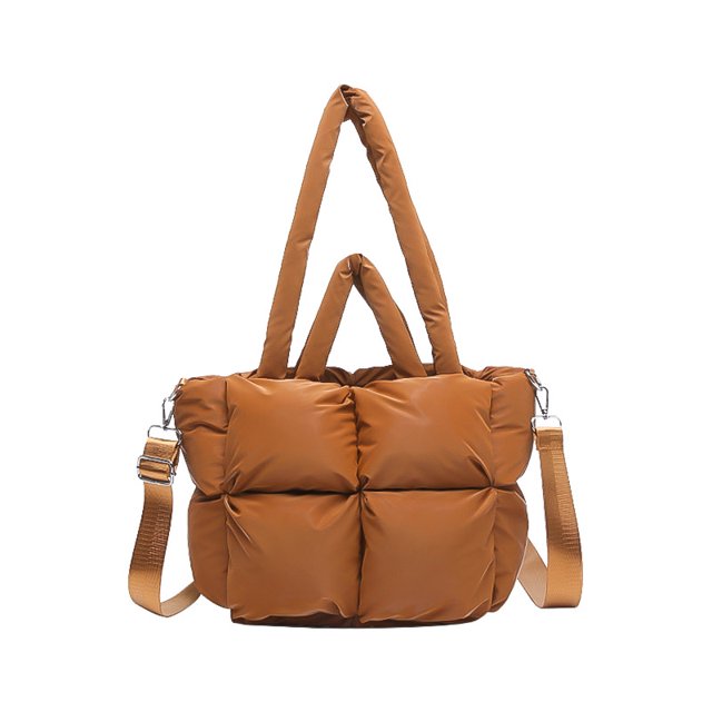 Satchel Purse Bag Puffer para Mujeres Correa Acolchada Ajustable Purso Hinchado El Gym Viajes