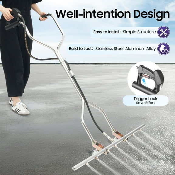 39'' 5000psi Pressure Washer Water Broom with 7 Nozzles For Hot and Cold Water for Home and Industrial Use