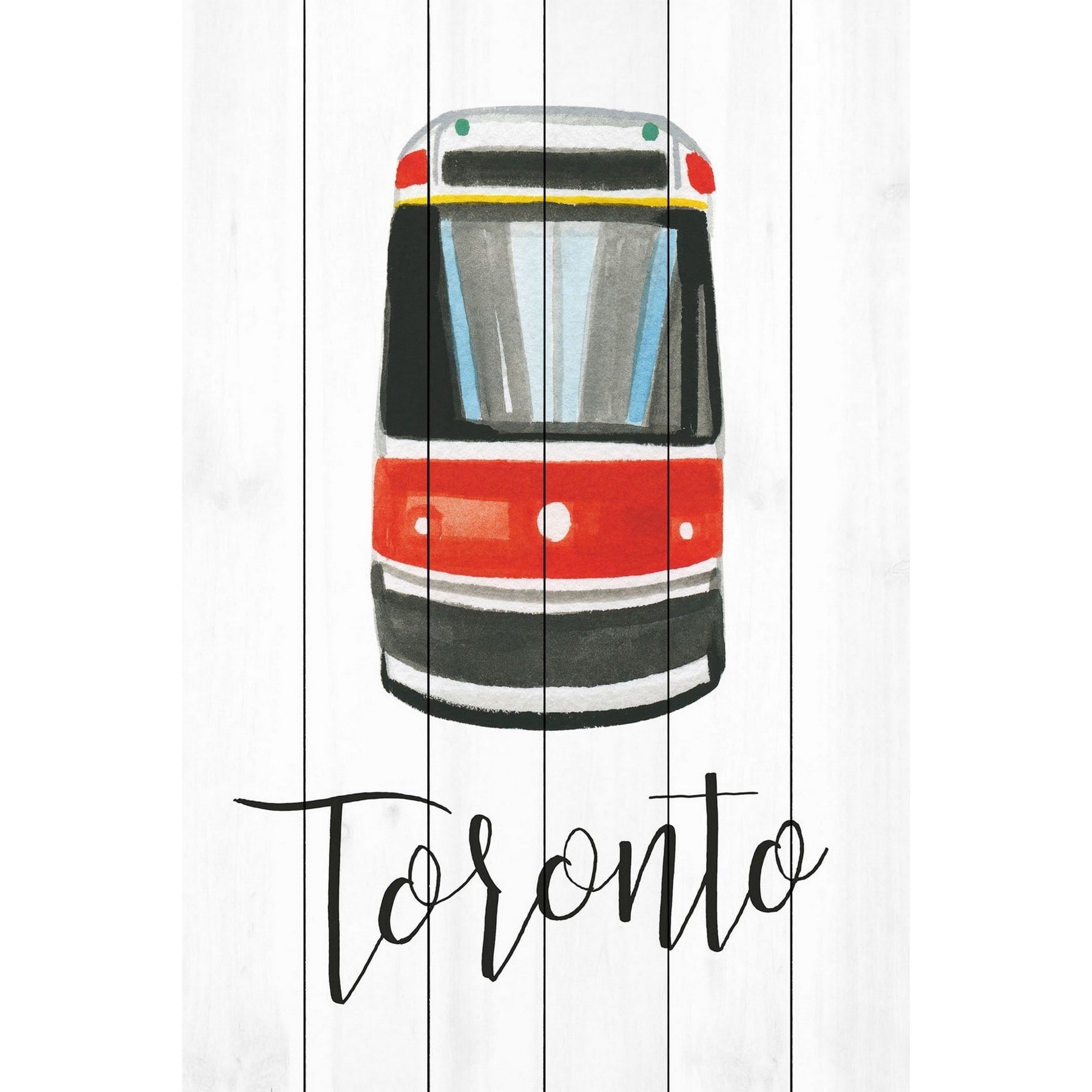 Marmont Hill "Autobus" by Molly Rosner Painting Print on White Wood