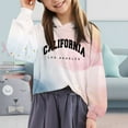 thumbnail image 2 of Sopiago Kids Crop Tops Girls Hoodies Cute Tie Dye Long Sleeve Fashion Letter Graphic Print Sweatshirts Light Gray,12-13 Years, 2 of 4