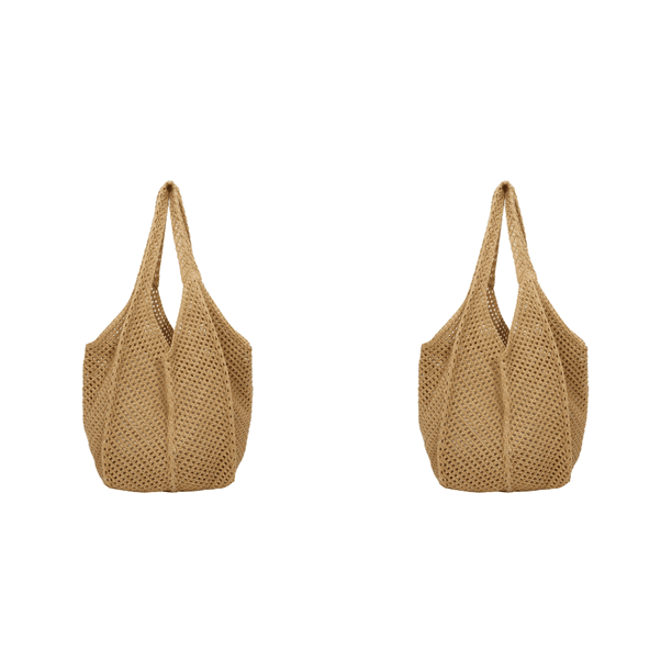Bolso Mano Ganchillo para Mujer Tejido A La Playa Malla Verano (marrón)