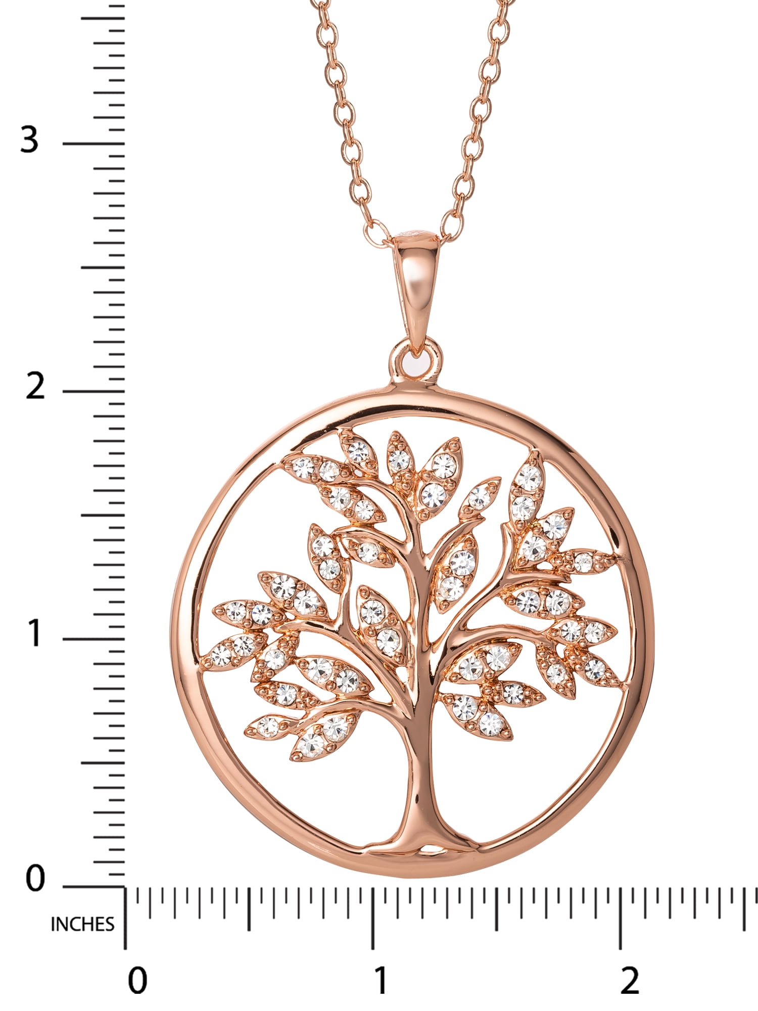 Brilliance Fine Women's Sterling Silver 14KT Gold Plated Crystal Tree Pendant 18" chain