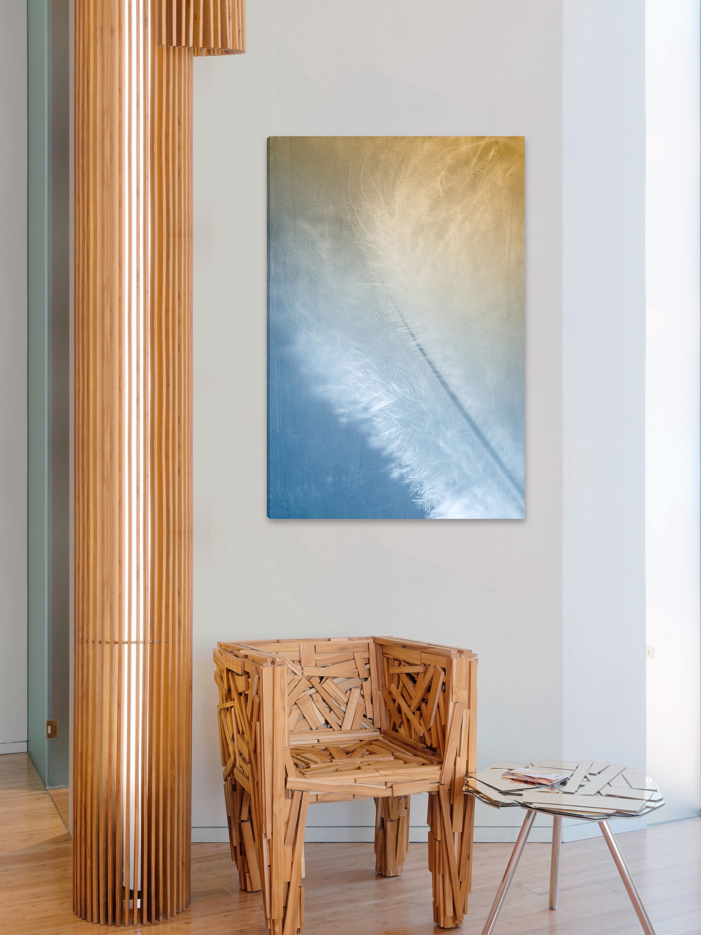 "White and Gold" Painting Print on Wrapped Canvas