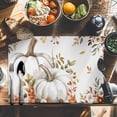 thumbnail image 6 of Thanksgiving Beige Pumpkin Placemats Set of 4 Fall Fallen Leaves Flower Heat Insulated Linen Place Mats, Washable Stain-Proof Table Mats for Dining Tables Holiday Decor 13x19inch, 6 of 9