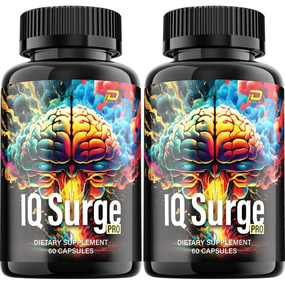 IQ Surge Pro Supplement Capsules – IQ Surge Pro Natural Blend Memory Focus Pills, 2 Pack, 120 Capsules