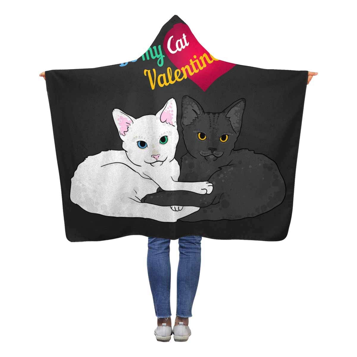 ASHLEIGH Cats Love Colorful Valentine Hooded Blanket 50x60 inches Kids