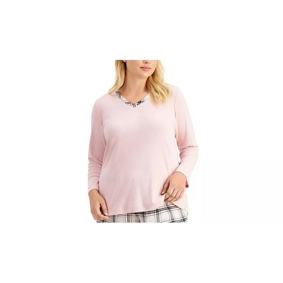 CHARTER CLUB Plus Size Mixit Pajama Top Pink Size 2X