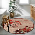 thumbnail image 5 of Roses Valentine's Day Round Rug 3ft Washable Circle Entryway Rugs Non Slip Love Heart Truck Wooden Vintage Area Rug Indoor Floor Carpet for Bedroom Kitchen Living Room Home Office Dining Room Nursery, 5 of 8
