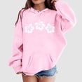 thumbnail image 2 of Xudanell Kids Hoodies Florida Letter Printed Boys Girls Preppy Sweatshirt Long Sleeve Casual Trendy Cute Pullover Tops With Pockets (3-4 Years, Pink), 2 of 5