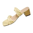 thumbnail image 2 of Womens Heels Sandals Block Heel Double Strap Summer Dressy Sandal Square Open Toe Heels Shoes Slip On Comfortable Leather Heel Sandals, 2 of 5
