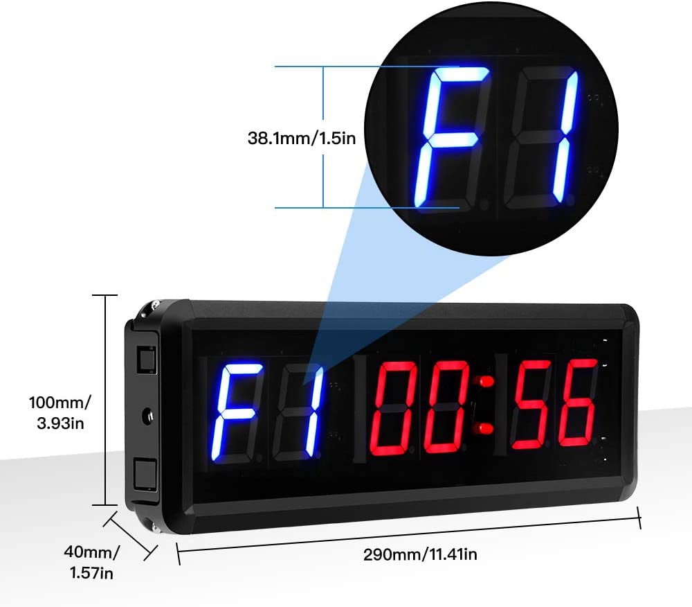 1.5" LED Interval Timer Home Gym Stopwatch Count Down/Up Clock Tabata Boxing SN