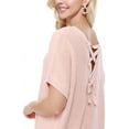 thumbnail image 3 of Yemak Women's Open Back with Lace Half Sleeve Loose Fit Knit Pullover MK3626-SND-M-BD, 3 of 5