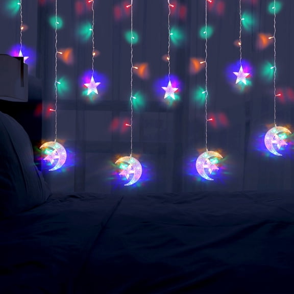 LABSERRON Indoor Curtain Lights Light String Plastic Battery Operated Decorative String Lights 1 Set