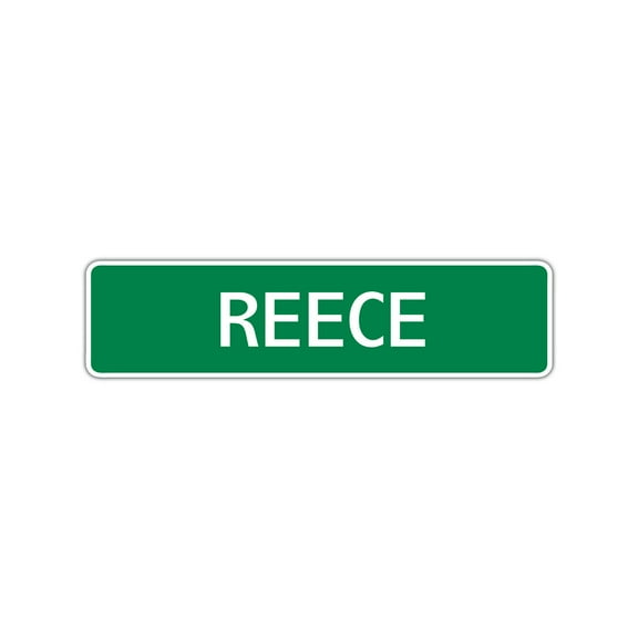 Reece Boys Children Name Letter Printed Plaque Decoration Label Indoor Outdoor Unique Wall Novelty Aluminum Metal Sign 4"x13.5"
