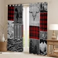 thumbnail image 2 of Homewish Western Rustic Hunting Curtains Pack of 2 (42x84 Each), Tribal Hippie Cowboy Curtains Blackout, Grey Red Farmhouse Bedroom Curtains, Window Curtains Decor, 2 of 6