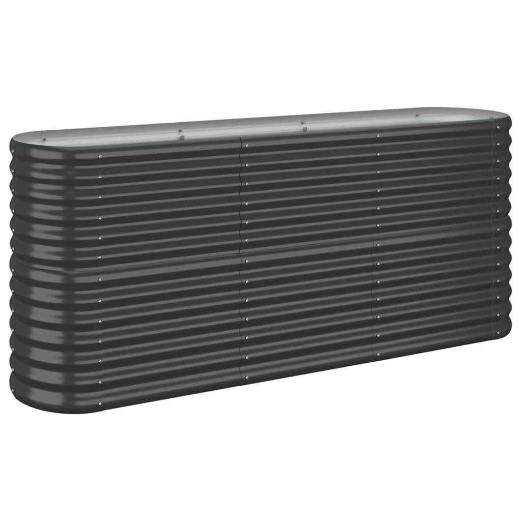 vidaXL Garden Raised Bed Powder-coated Steel 130.7"x15.7"x26.8" Anthracite