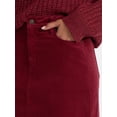 thumbnail image 4 of Time and Tru Women's Corduroy Midi Skirt with Front Slit, Sizes 0-20, 4 of 6
