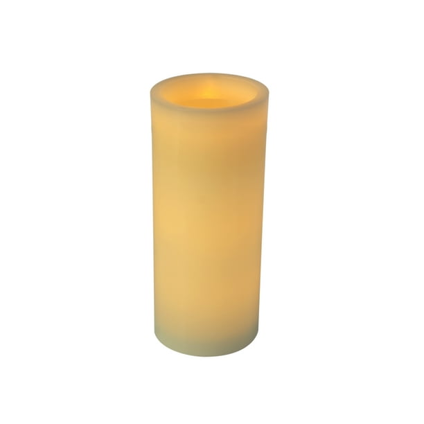 Mainstays 3x8 Inch Flameless LED Pillar Candle, Ivory Color, No Scent