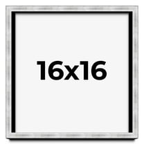 16x16 Frame Brushed Silver Solid Wood Picture Frame | 0.75 Inch Moulding Width | Rabbet Depth 0.75