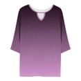 thumbnail image 6 of BSDJILFG Womens Plus Size Tops 3/4 Sleeve Graphic Tees Oversized Loose Fit Shirt Hollow Out Comfy Pajama Top Sleepwear L-5XL, 6 of 7