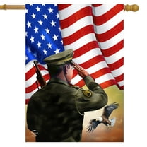 Briarwood Lane Saluting Soldier House Flag
