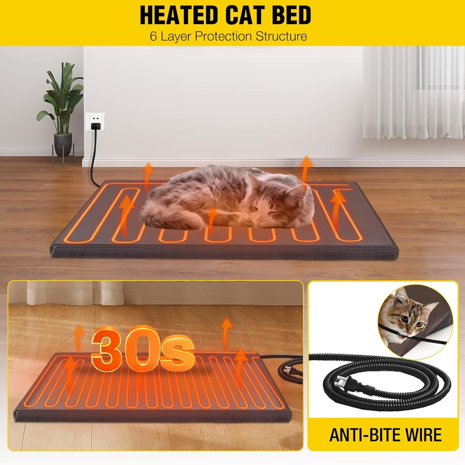 Aivituvin Heated Outdoor Cat House with Heater and Insulated Liner Weatherproof Insulated Feral Cat Shelter for Winter