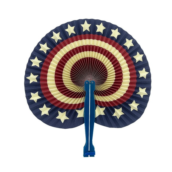 Vintage Americana Folding Hand Fans - 12 Pieces