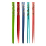 World Market 5-Pack Multicolor Floral Vibrant Bamboo Chopsticks