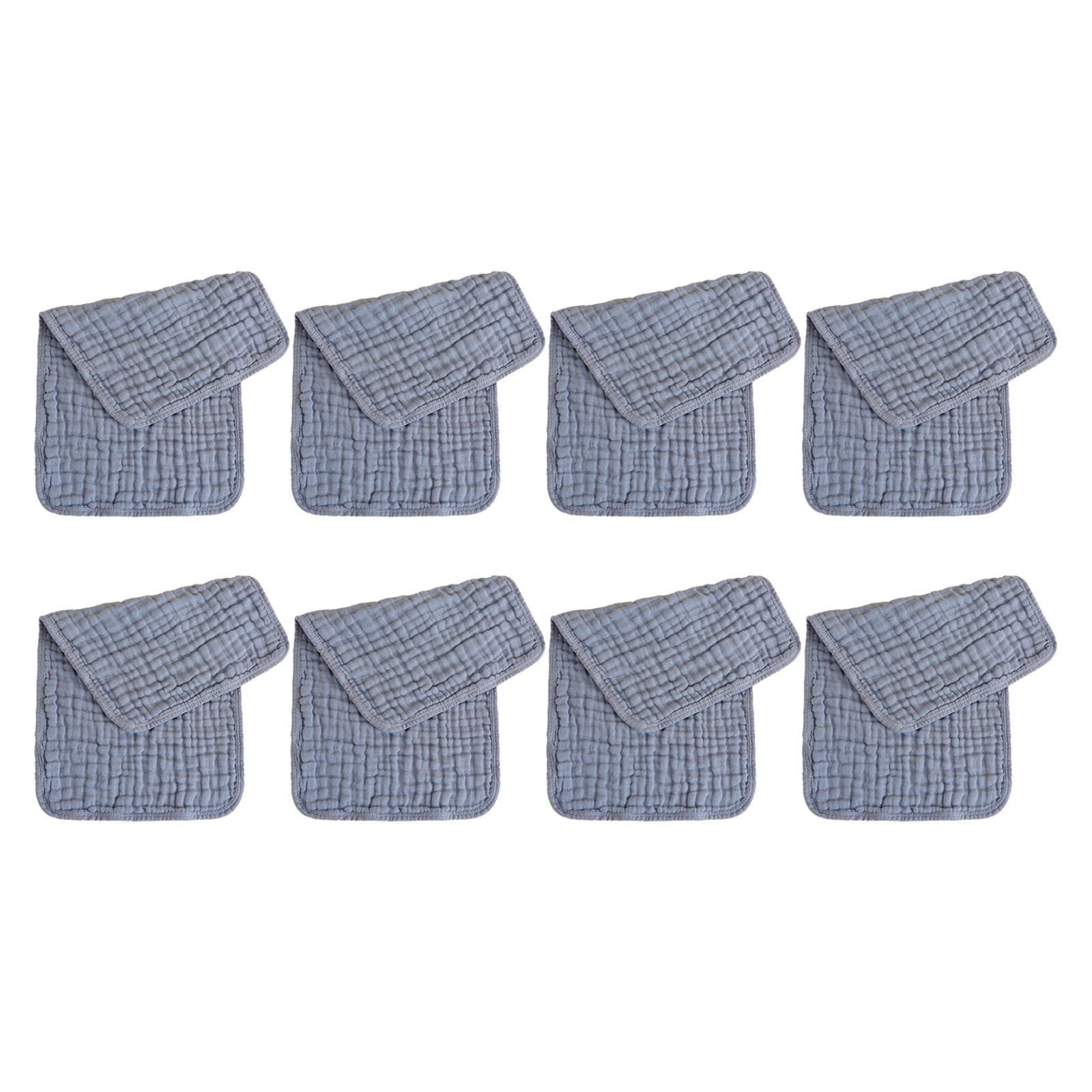 witspace 8 Packs Burp Cloths Set, Cotton Hand Washcloths for Babies, Baby 6 Layers Extra Absorbent and Soft Boys & Girls Baby Bibs & Burp Cloths Set (13.77in x 29.52in)