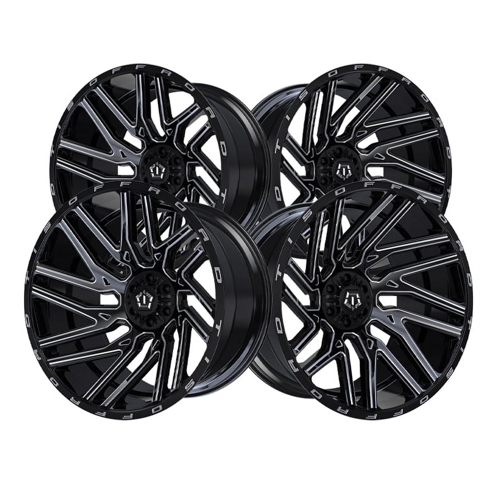 24x14 TIS 554BM Gloss Black Milled Wheel 5x5/5x5.5 (-76mm