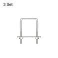 thumbnail image 3 of Square U-Bolts 3 Sets 47mm Inner Width 75mm Length M6 304 Stainless Steel with Nuts and Plates, 3 of 5