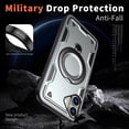 thumbnail image 3 of Allytechgroup for iPhone 16 Plus Case with 360° Rotable Kickstand,  [Include 1X Screen Protector] [Magnetic Car Mount Support] Military Grade Drop Protection Phone Cover for iPhone 16 Plus, Gray, 3 of 6